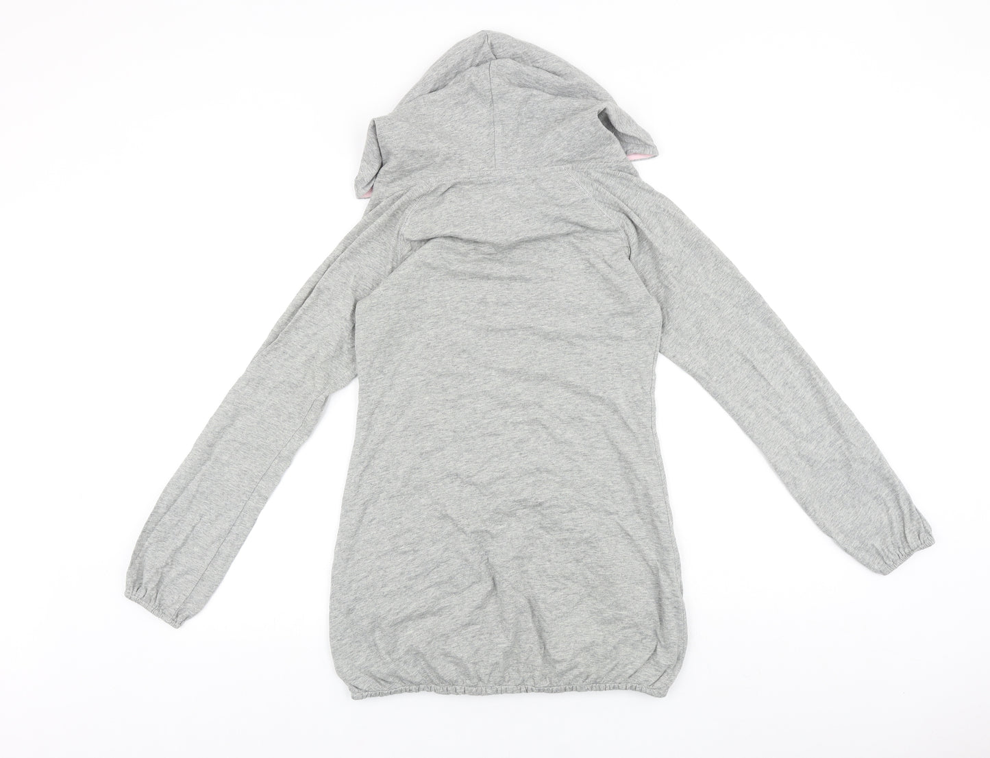 Denim & Co. Womens Grey Cotton Pullover Hoodie Size 10 Pullover