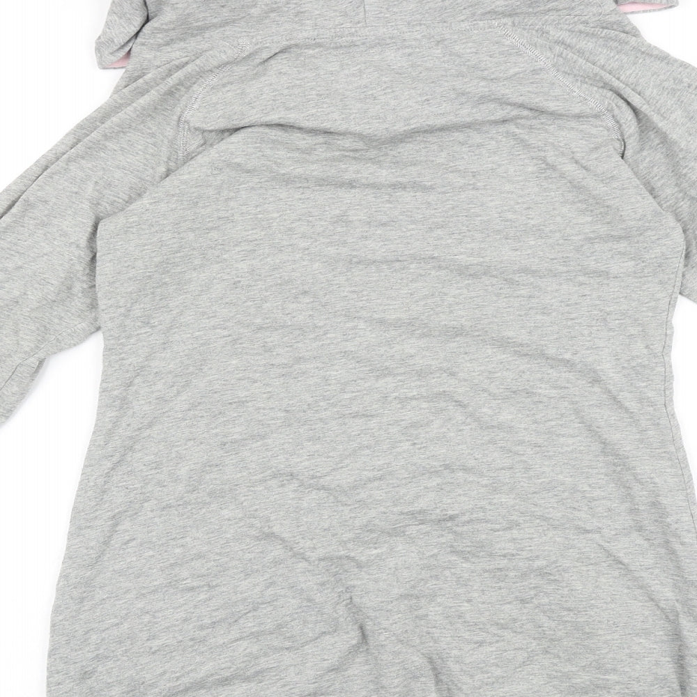 Denim & Co. Womens Grey Cotton Pullover Hoodie Size 10 Pullover