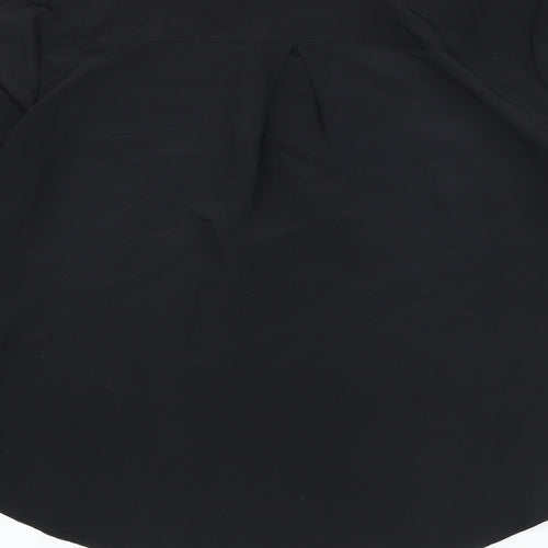 Marks and Spencer Womens Black Colourblock Polyester Basic Button-Up Size 8 Collared