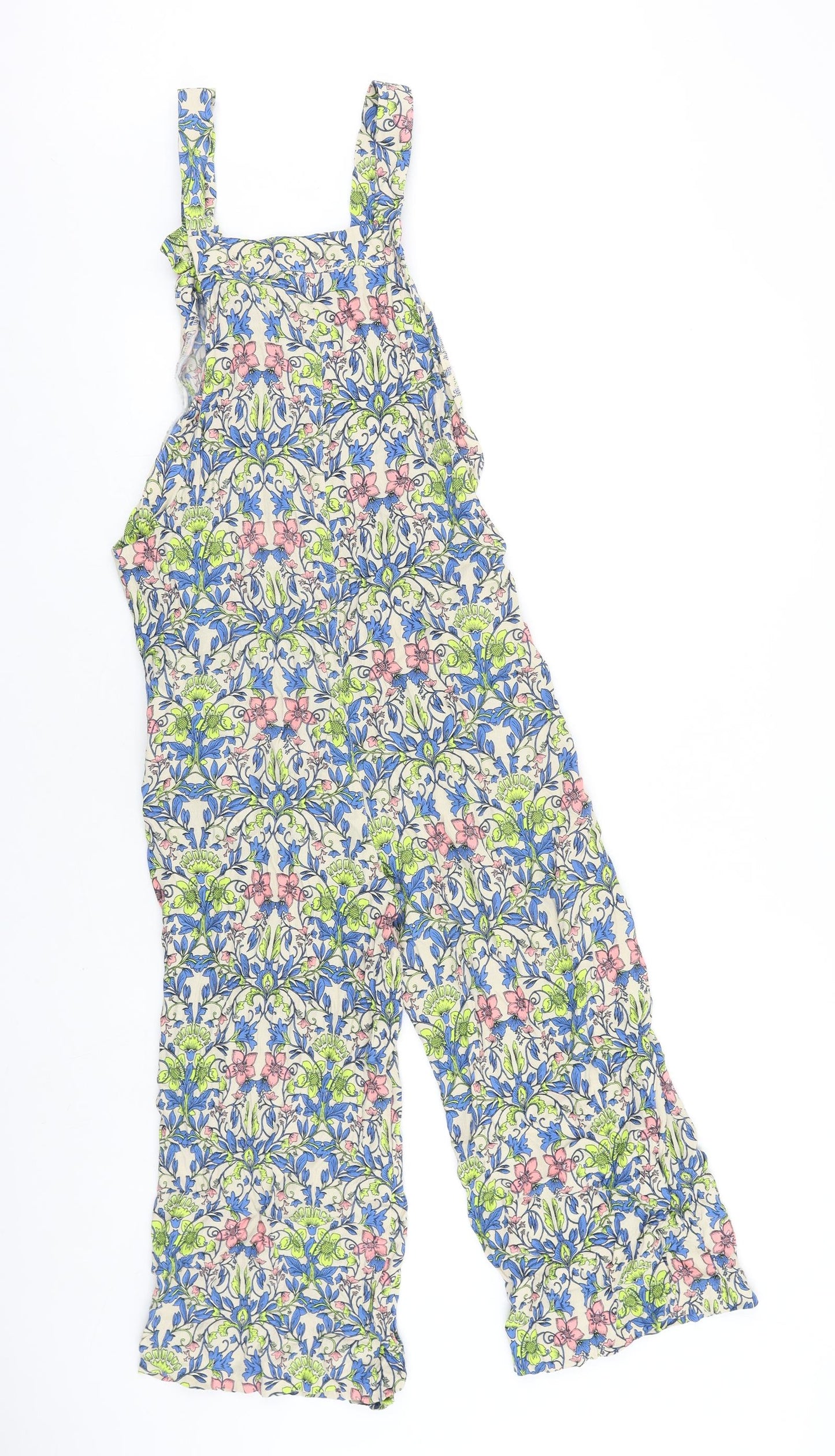NEXT Girls Multicoloured Geometric Viscose Jumpsuit One-Piece Size 15 Years Button