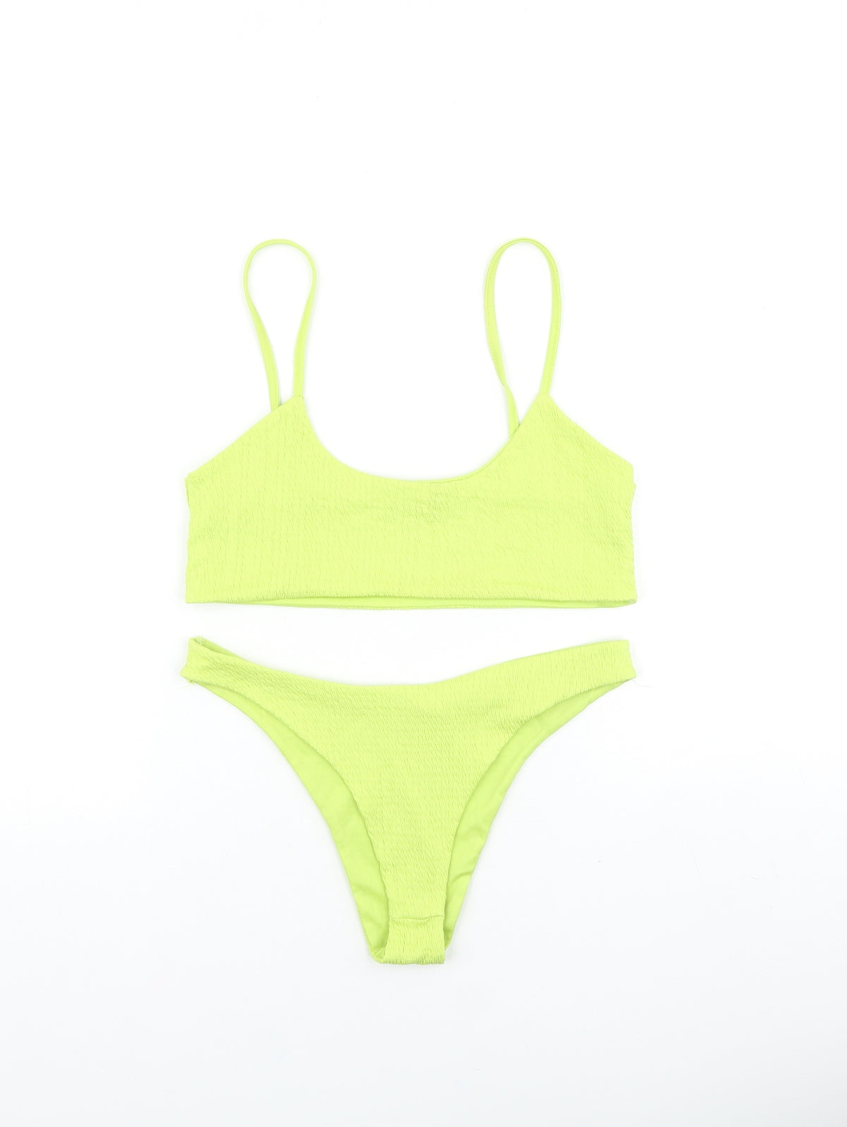 PRETTYLITTLETHING Womens Green Polyester Bikini Size 10