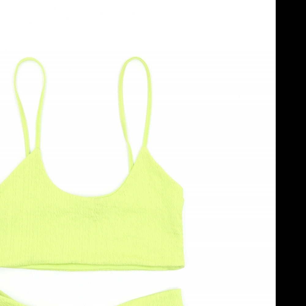 PRETTYLITTLETHING Womens Green Polyester Bikini Size 10