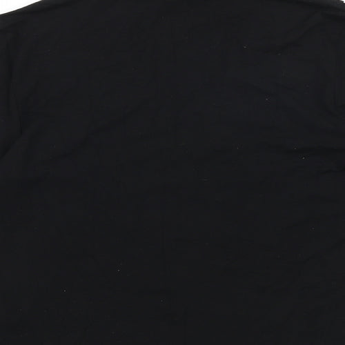 Precis Womens Black 100% Cotton Basic Blouse Size M V-Neck