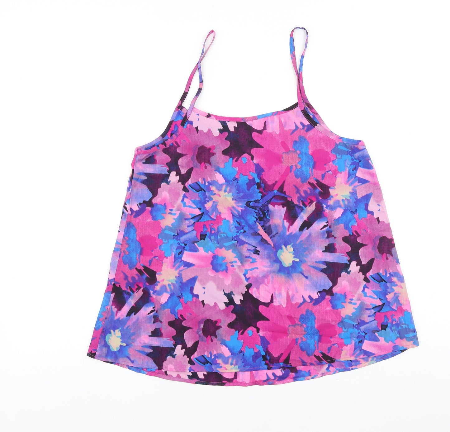 Peacocks Womens Multicoloured Floral Polyester Camisole Tank Size 8 Scoop Neck
