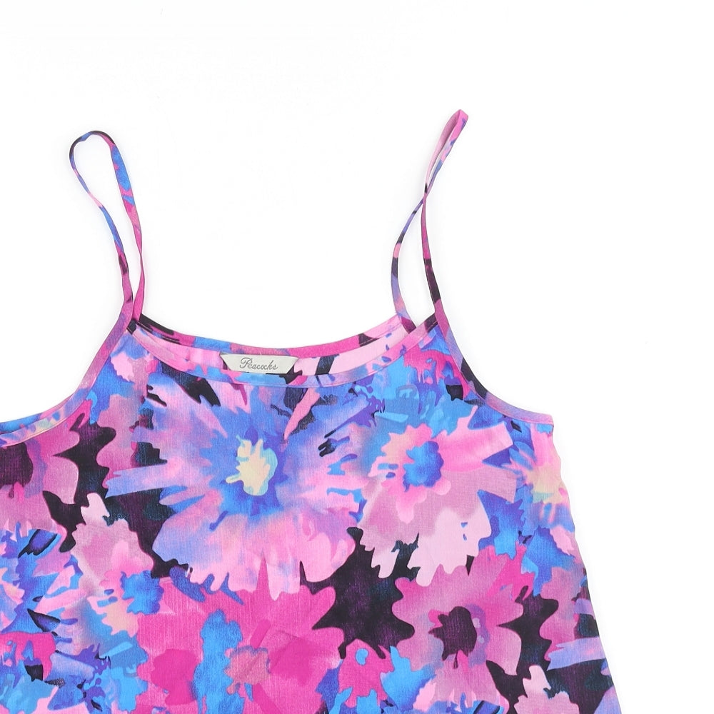 Peacocks Womens Multicoloured Floral Polyester Camisole Tank Size 8 Scoop Neck