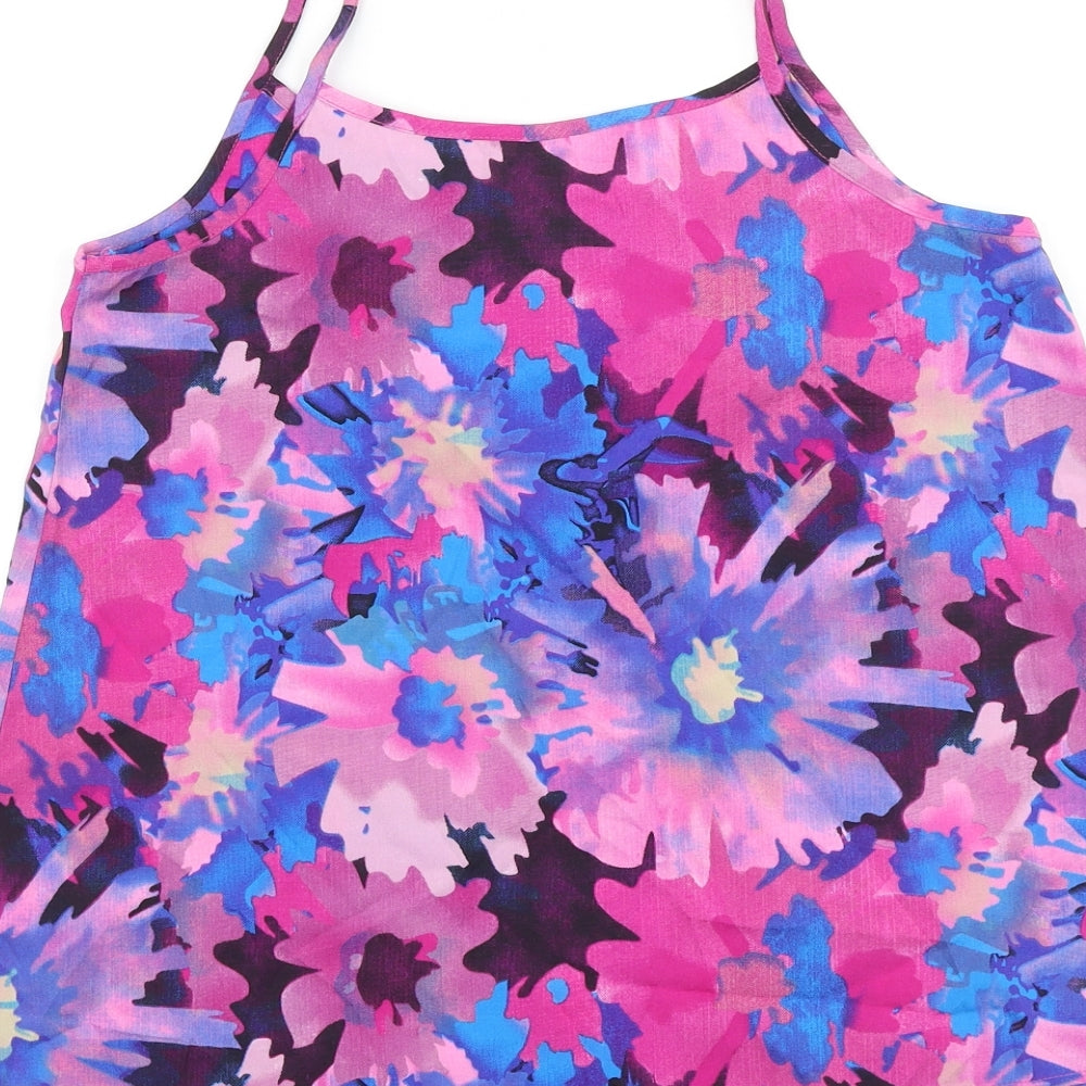 Peacocks Womens Multicoloured Floral Polyester Camisole Tank Size 8 Scoop Neck