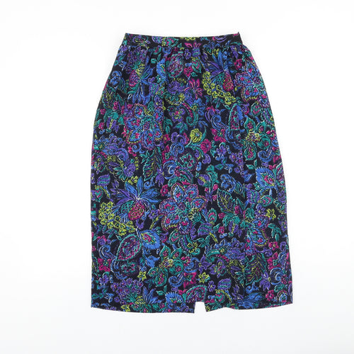 Leslie Fay Womens Multicoloured Floral Polyester Straight & Pencil Skirt Size 10
