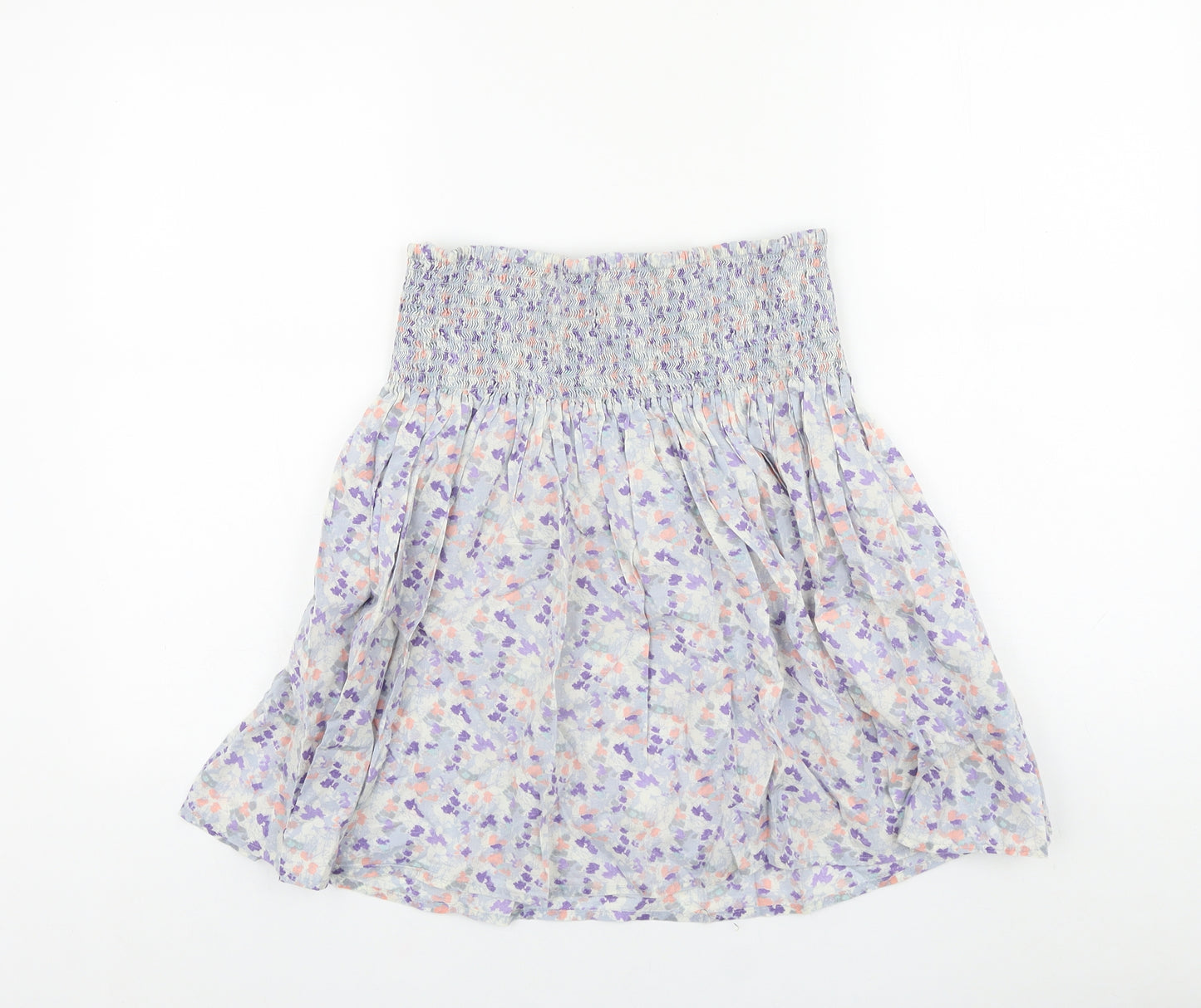H&M Womens Purple Floral Cotton Mini Skirt Size M