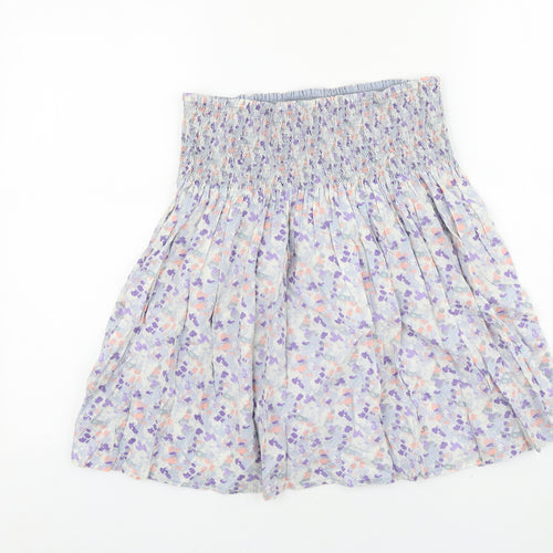 H&M Womens Purple Floral Cotton Mini Skirt Size M