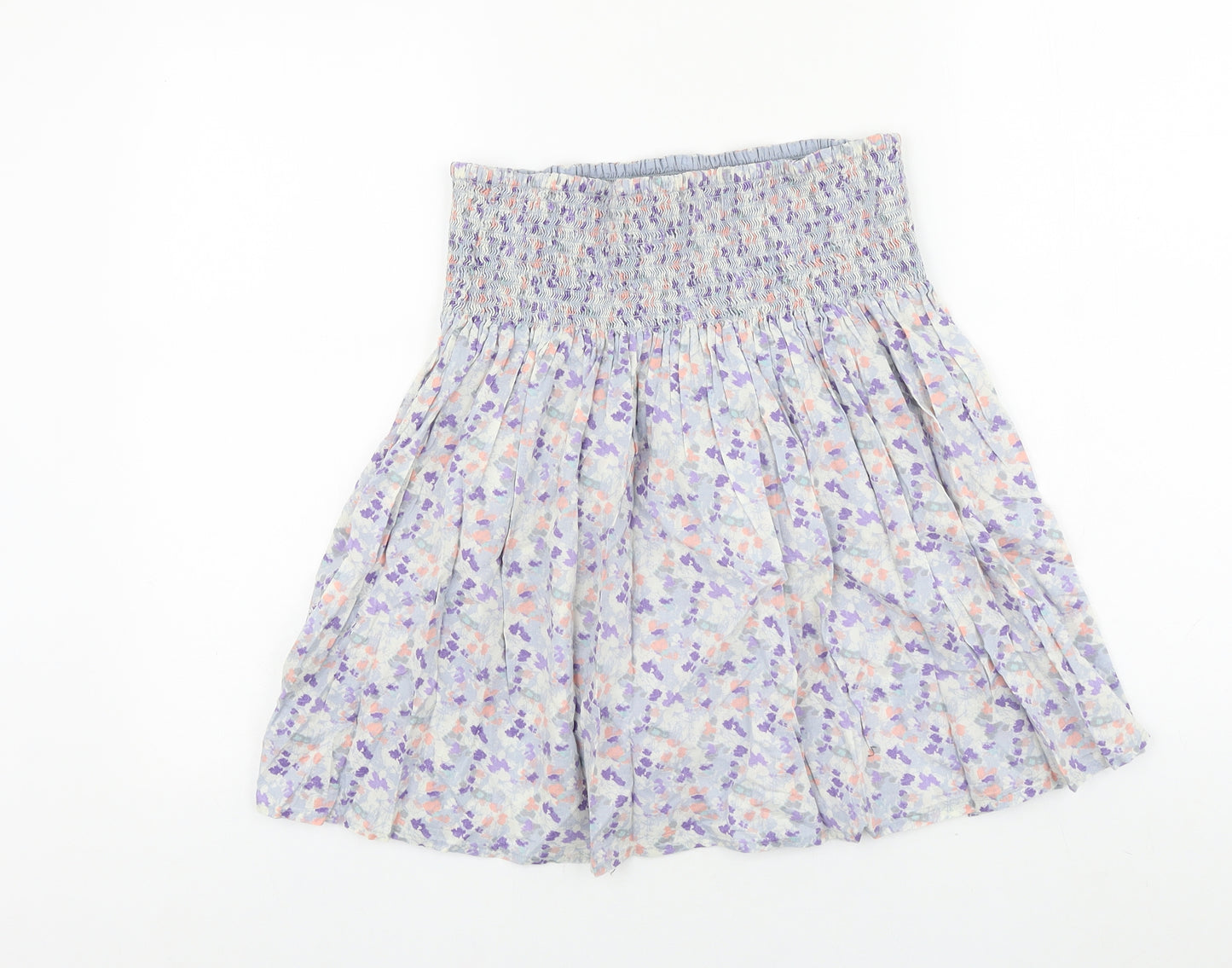H&M Womens Purple Floral Cotton Mini Skirt Size M