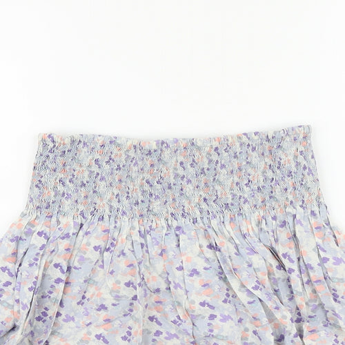 H&M Womens Purple Floral Cotton Mini Skirt Size M