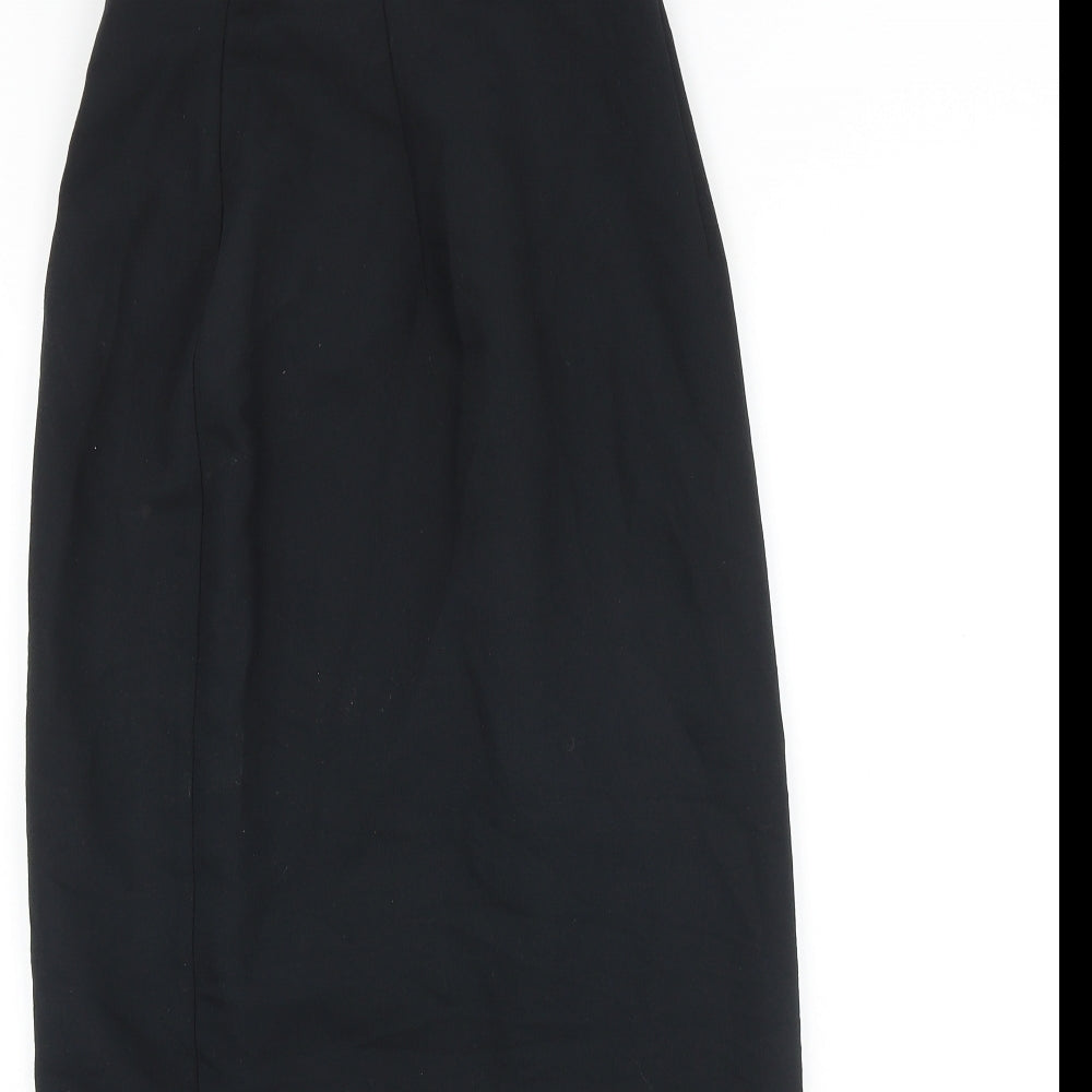 St Bernard Womens Black Polyester Straight & Pencil Skirt Size 10 Zip