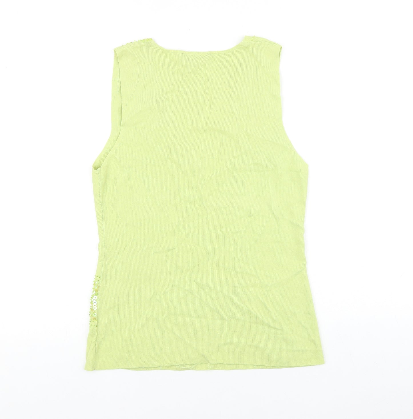Stephen Womens Green Geometric Viscose Kimono Tank Size S V-Neck