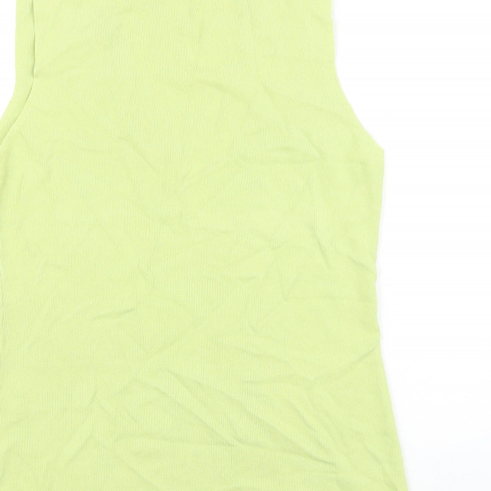 Stephen Womens Green Geometric Viscose Kimono Tank Size S V-Neck