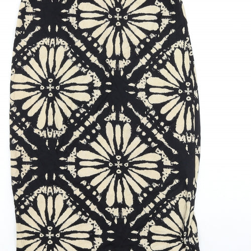 Preworn Womens Black Geometric Viscose Straight & Pencil Skirt Size 25 in