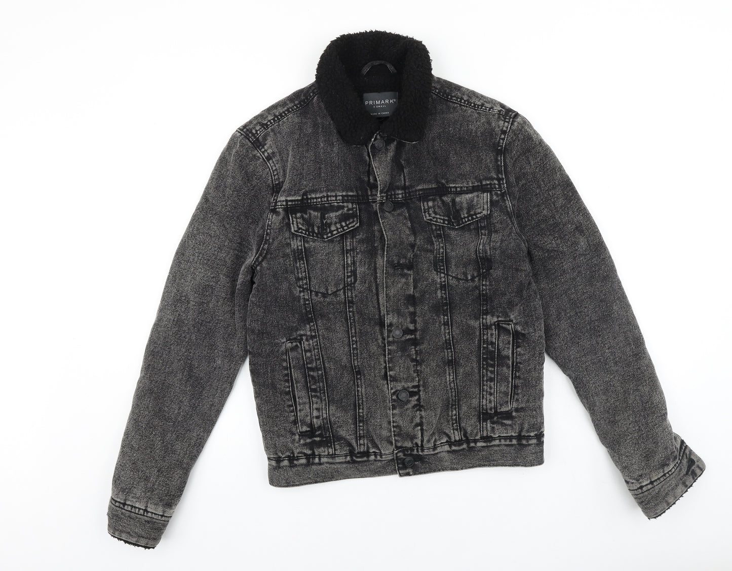Primark Mens Black Jacket Size XS Button - Denim Jacket