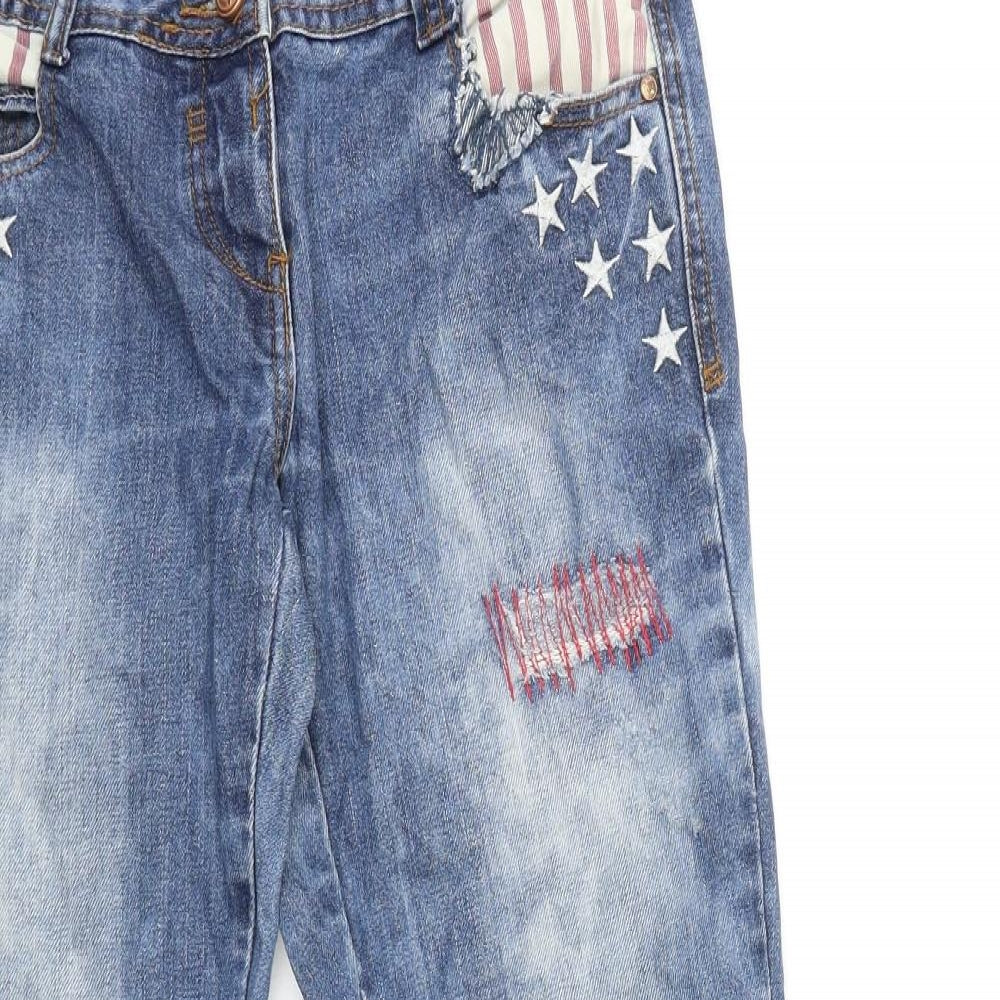 SoulCal&Co Womens Blue Cotton Skinny Jeans Size 6 L30 in Regular Zip - American Flag