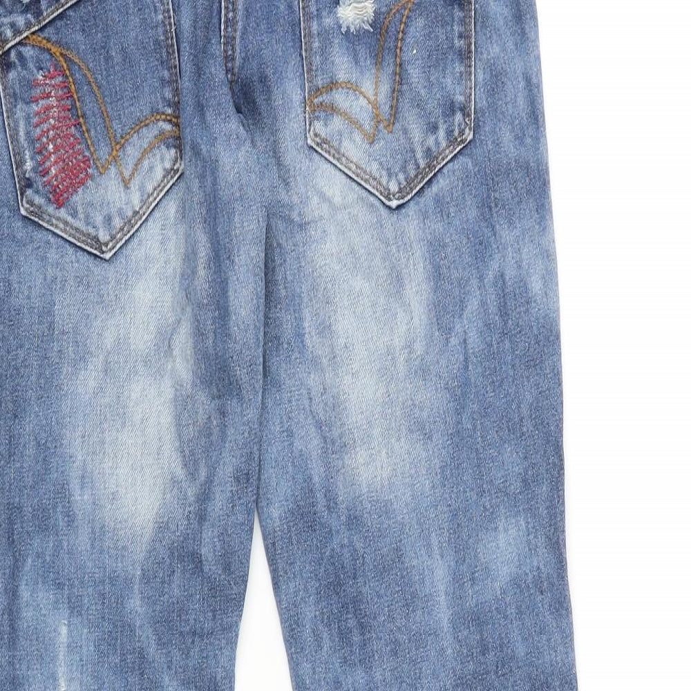 SoulCal&Co Womens Blue Cotton Skinny Jeans Size 6 L30 in Regular Zip - American Flag