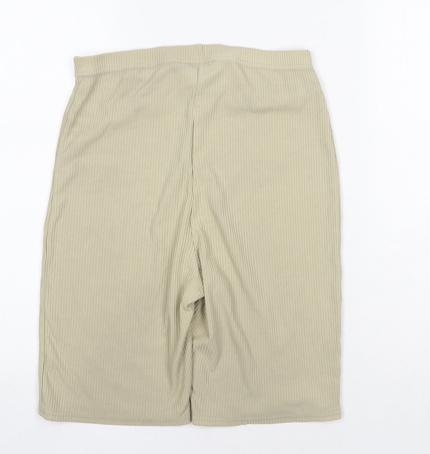 PRETTYLITTLETHING Womens Green Polyester Compression Shorts Size 12 Regular Pull On
