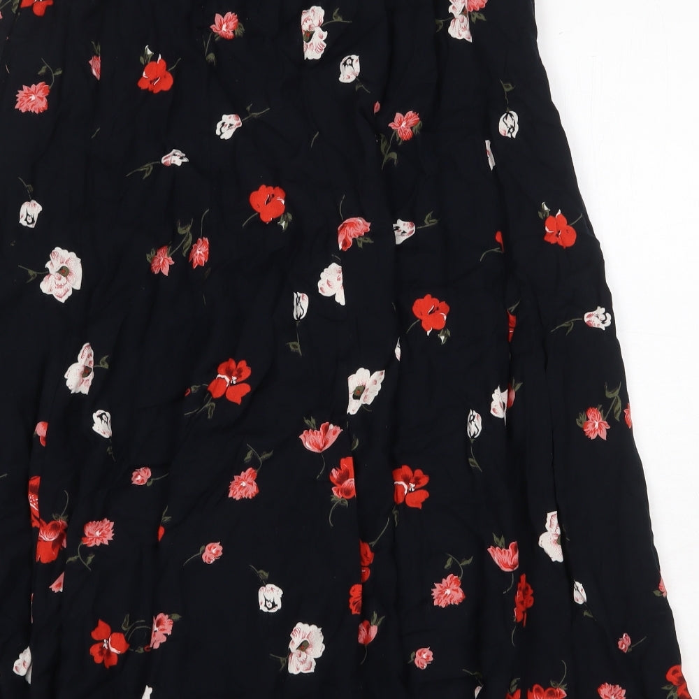 Compliments Womens Blue Floral Viscose Swing Skirt Size 18