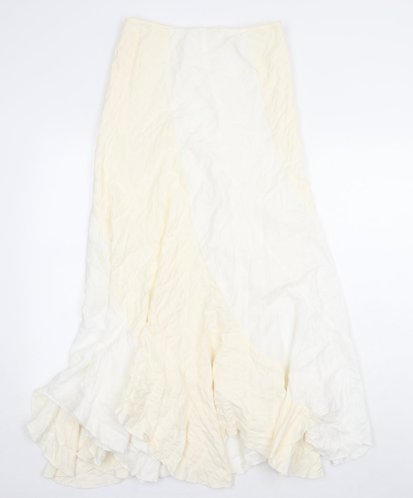 Full Circle Womens White Cotton Swing Skirt Size 10 Zip