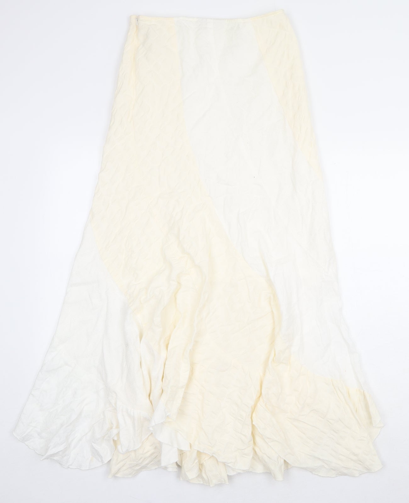 Full Circle Womens White Cotton Swing Skirt Size 10 Zip