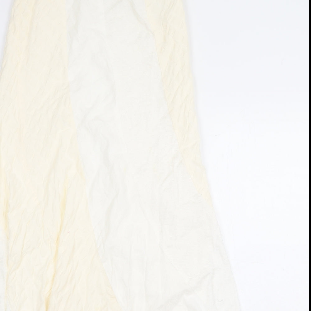 Full Circle Womens White Cotton Swing Skirt Size 10 Zip
