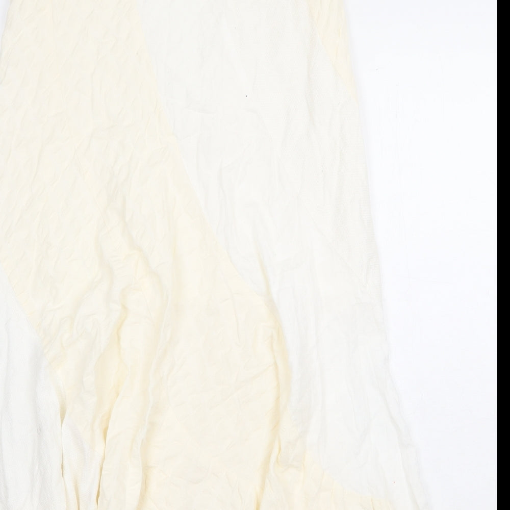 Full Circle Womens White Cotton Swing Skirt Size 10 Zip