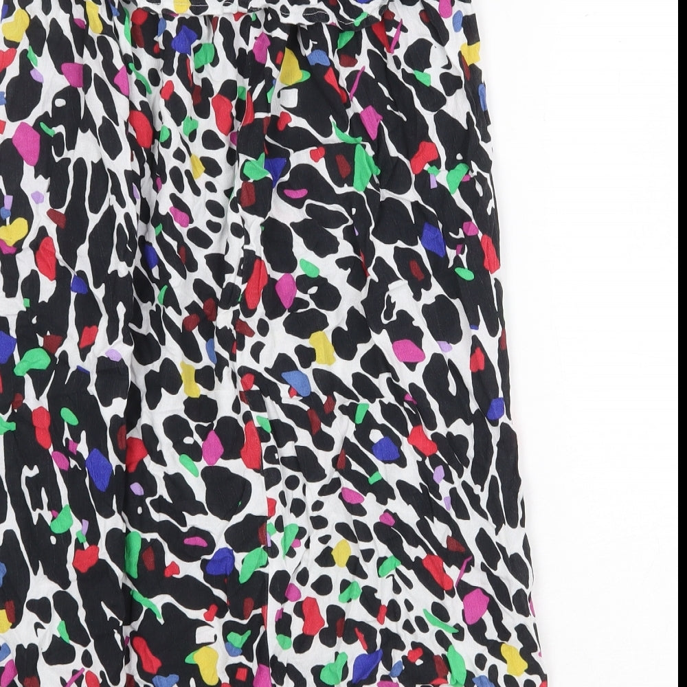 Primark Womens Multicoloured Animal Print Viscose Shift Size 16 Off the Shoulder Pullover
