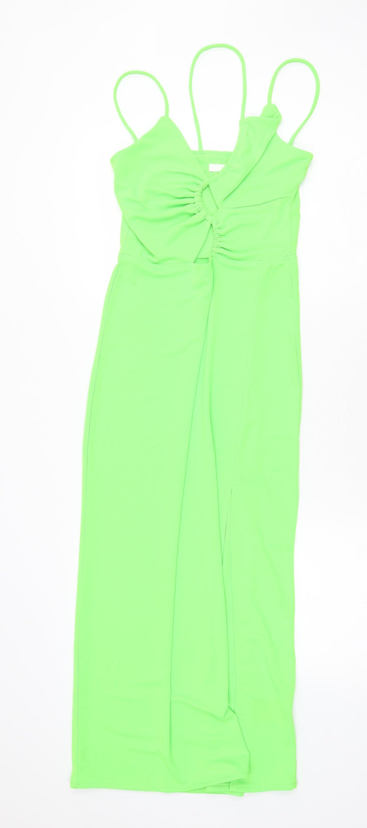 H&M Womens Green Polyester Slip Dress Size XS V-Neck Pullover