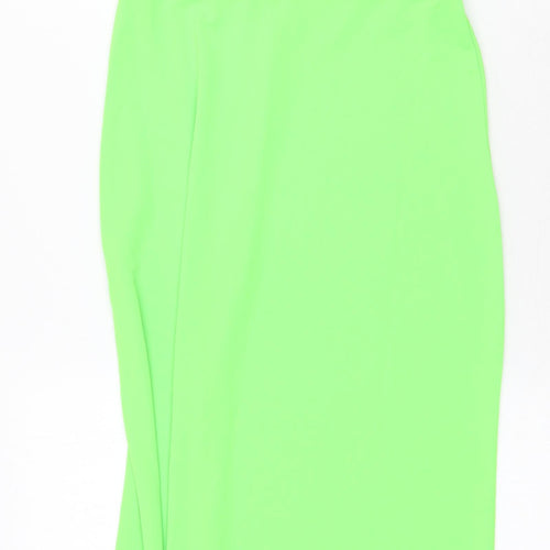 H&M Womens Green Polyester Slip Dress Size XS V-Neck Pullover