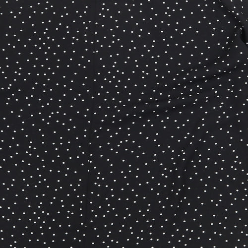 Papaya Womens Black Geometric Polyester Basic Blouse Size 12 Boat Neck