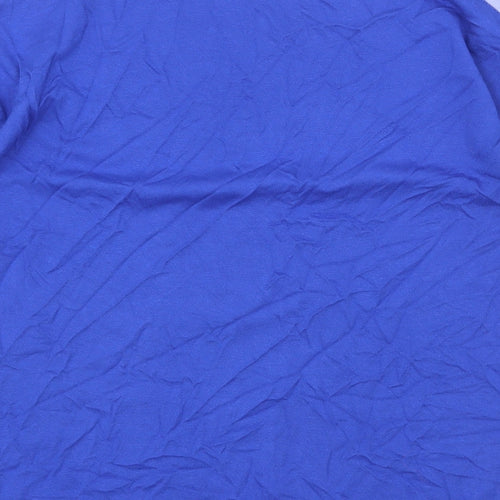 Marks and Spencer Womens Blue Viscose Basic T-Shirt Size 8 Boat Neck