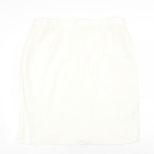 For Women Womens Ivory Polyester Straight & Pencil Skirt Size 24 Zip