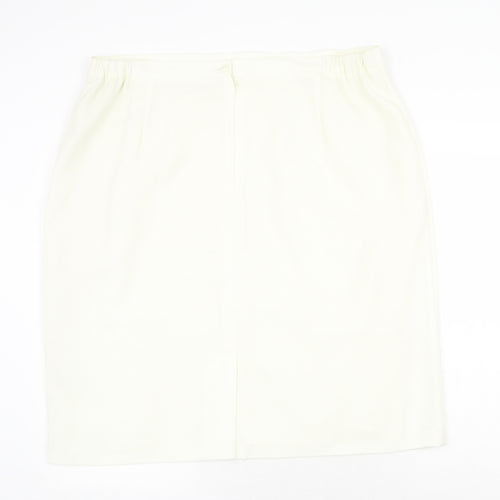 For Women Womens Ivory Polyester Straight & Pencil Skirt Size 24 Zip