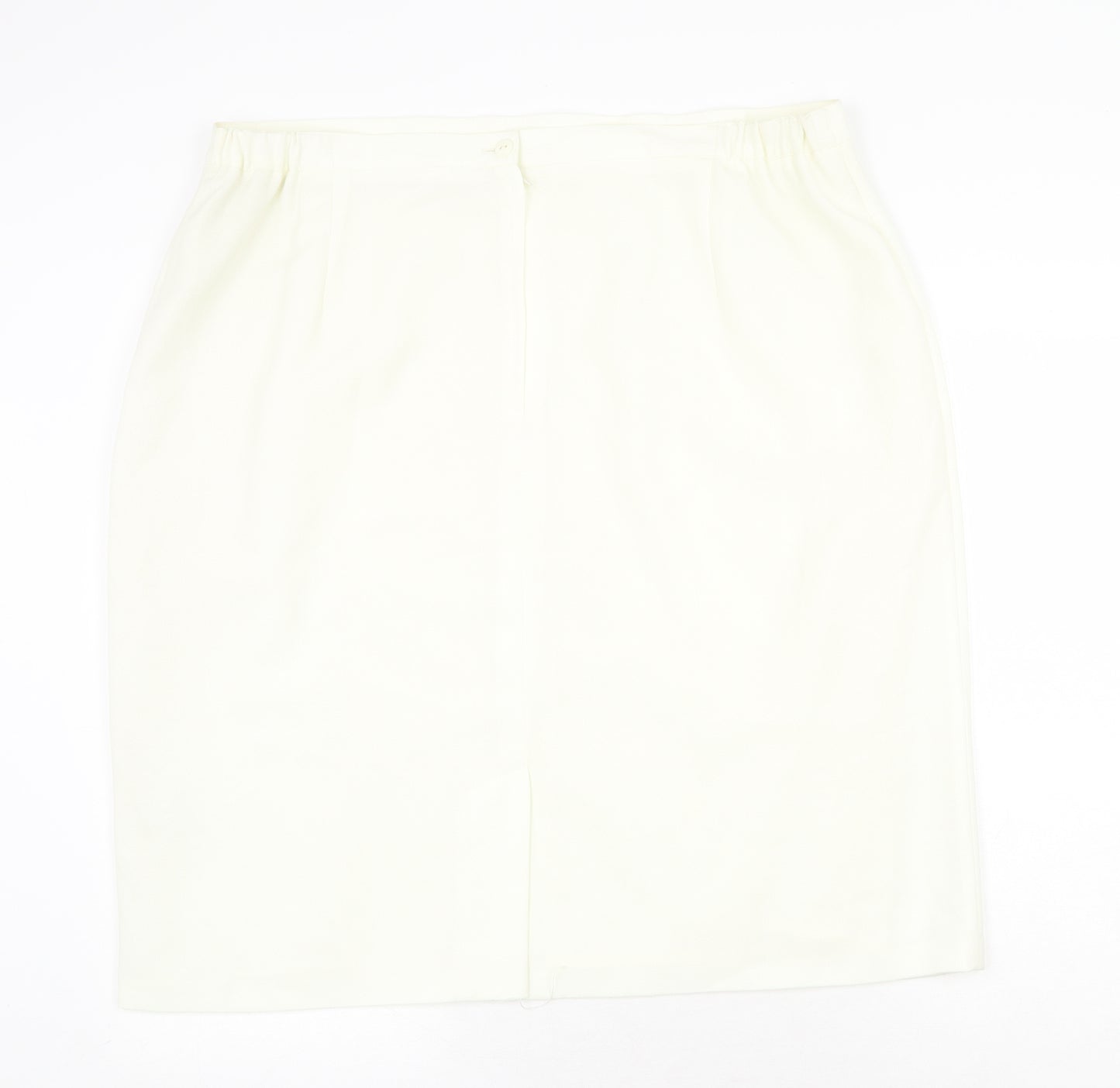 For Women Womens Ivory Polyester Straight & Pencil Skirt Size 24 Zip