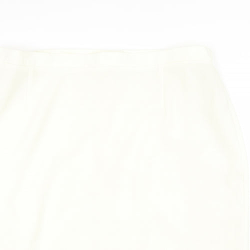 For Women Womens Ivory Polyester Straight & Pencil Skirt Size 24 Zip