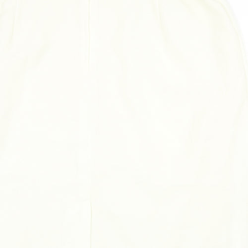 For Women Womens Ivory Polyester Straight & Pencil Skirt Size 24 Zip