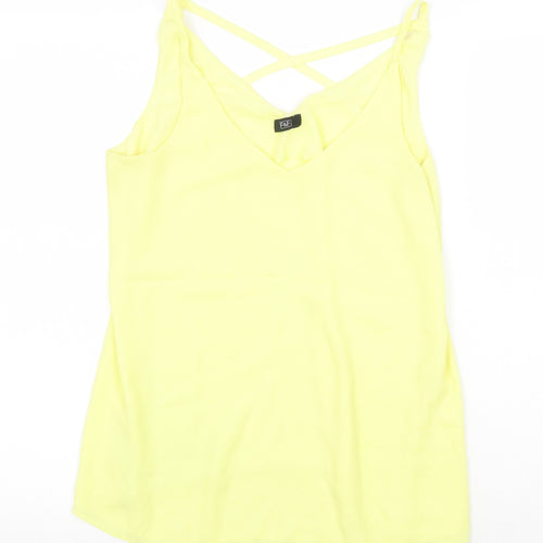 F&F Womens Yellow Polyester Camisole Tank Size 10 V-Neck