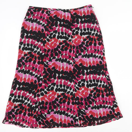Suit Studio Womens Pink Geometric Polyester A-Line Skirt Size 6 Zip