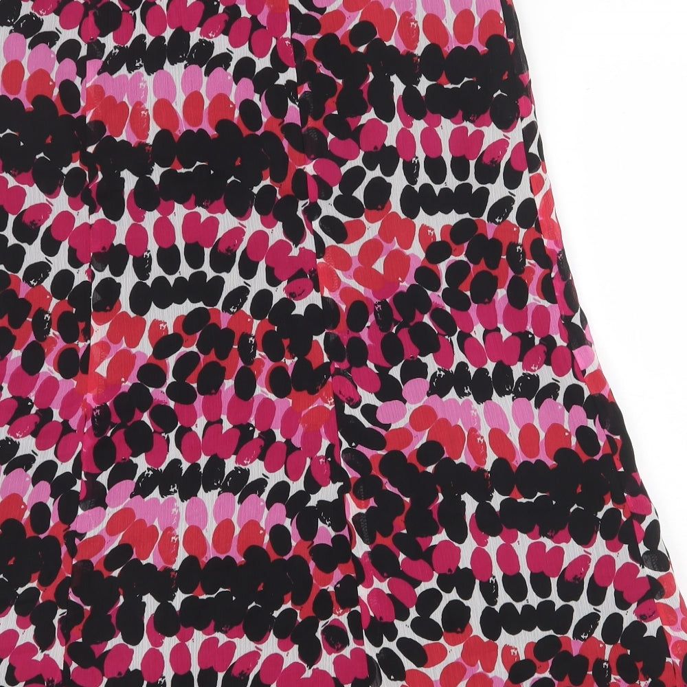 Suit Studio Womens Pink Geometric Polyester A-Line Skirt Size 6 Zip