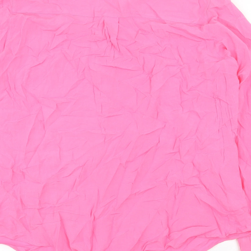 Marks and Spencer Womens Pink Polyester Basic Blouse Size XL V-Neck
