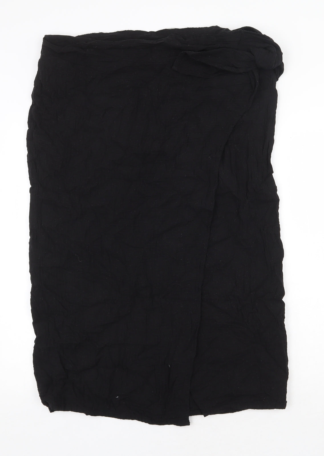 F&F Womens Black Cotton Wrap Skirt Size 18 Tie