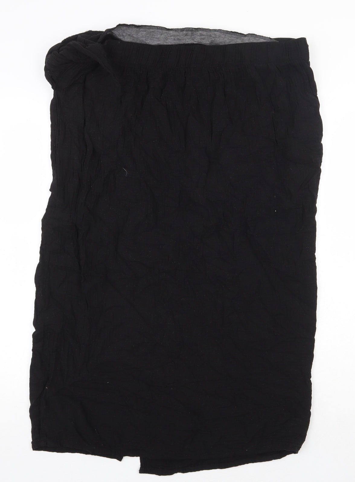 F&F Womens Black Cotton Wrap Skirt Size 18 Tie