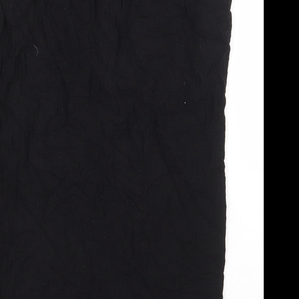 F&F Womens Black Cotton Wrap Skirt Size 18 Tie