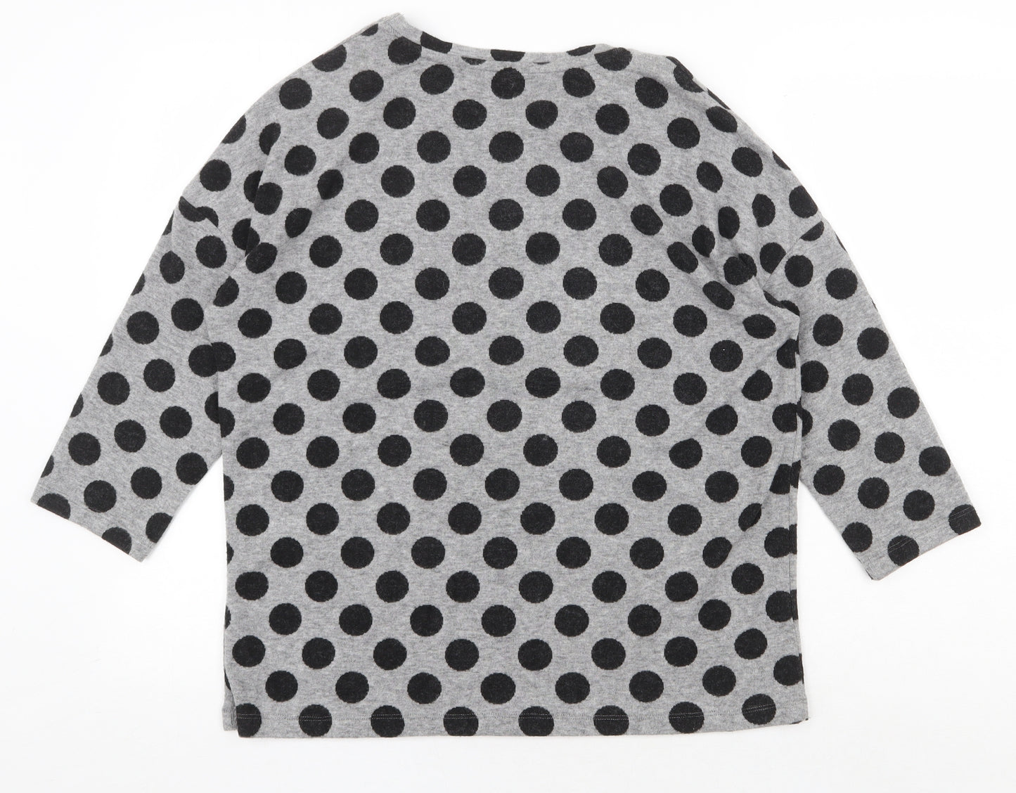 TU Womens Grey Scoop Neck Polka Dot Polyester Pullover Jumper Size 14