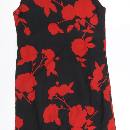 My Swag Womens Black Floral Polyester Shift Size S Round Neck Pullover
