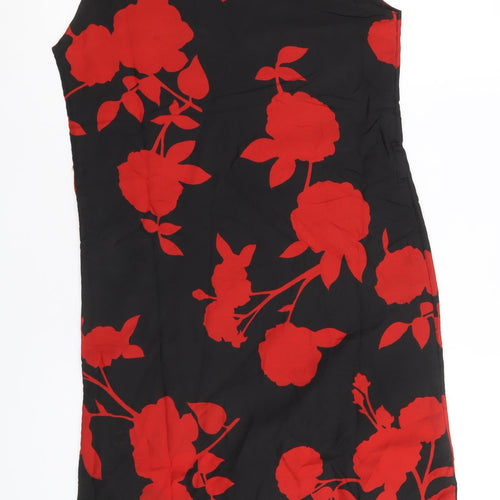 My Swag Womens Black Floral Polyester Shift Size S Round Neck Pullover