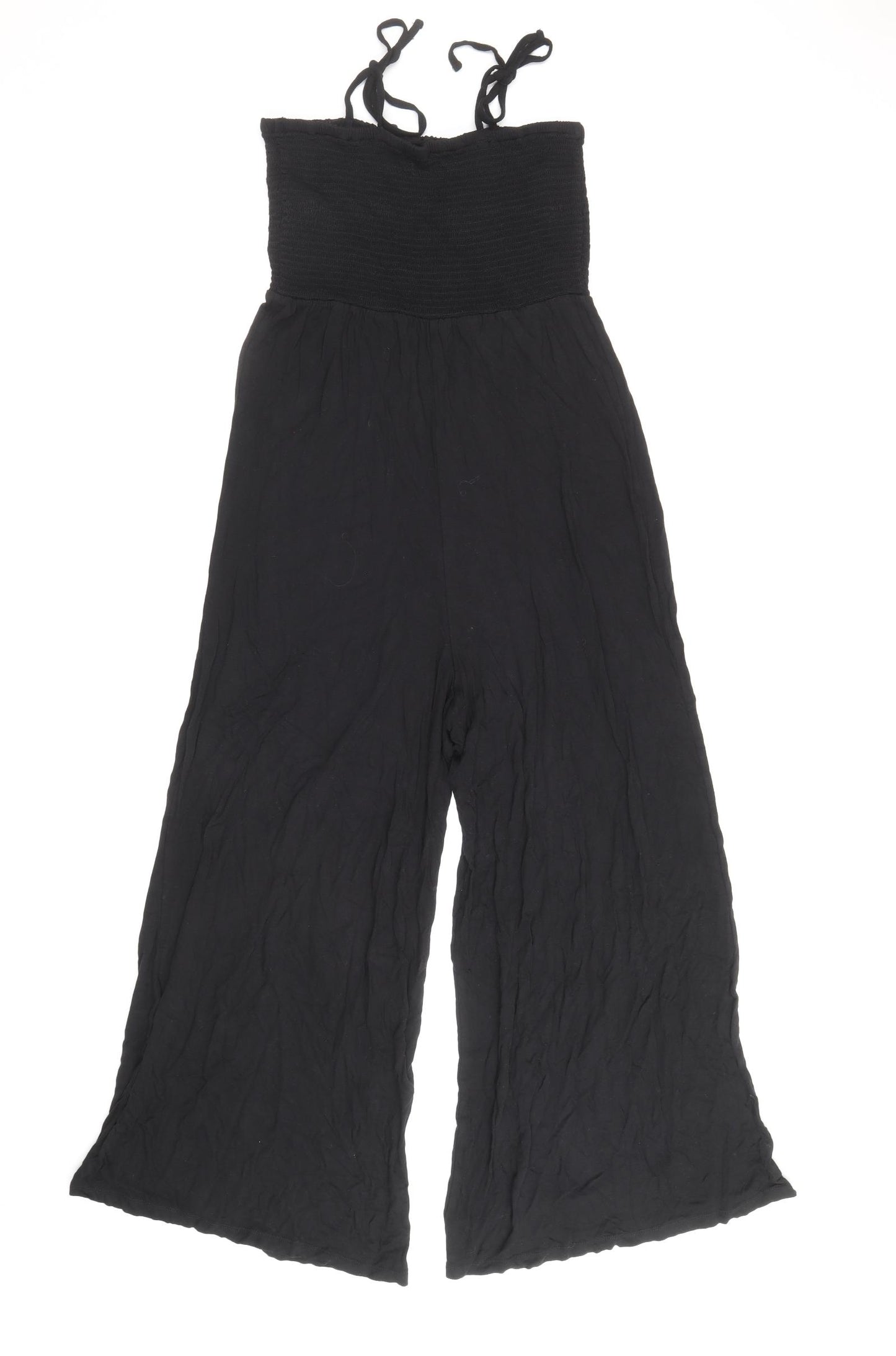 Monsoon Womens Black Viscose Jumpsuit One-Piece Size M Tie