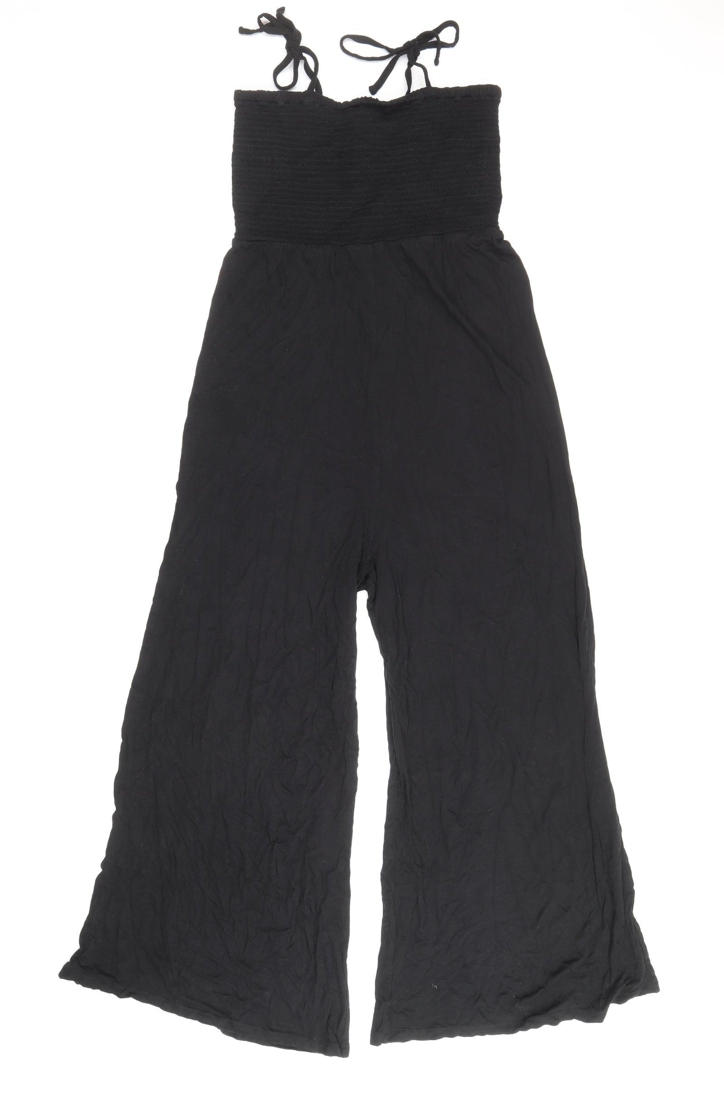 Monsoon Womens Black Viscose Jumpsuit One-Piece Size M Tie